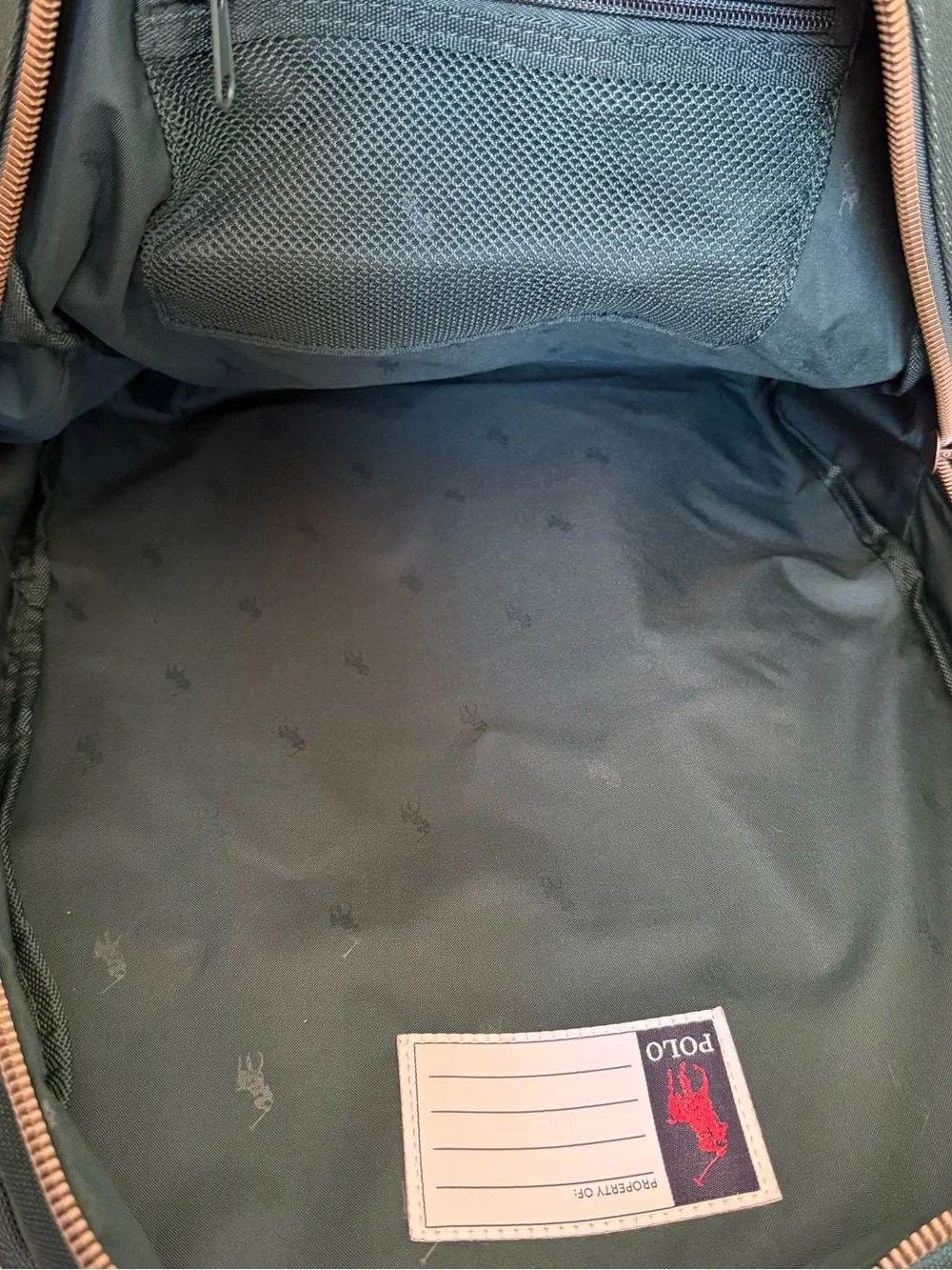 Polo by Ralph Lauren Dark Green Canvas Backpack with Embroidered Patches